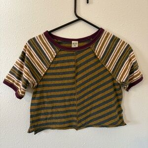 We The Free Striped Crop Tee